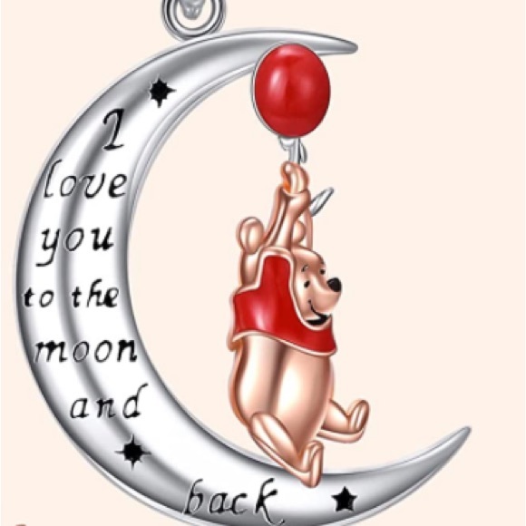 Winnie the Pooh Red Balloon I Love You to the Moon and Back Necklace - Picture 5 of 6